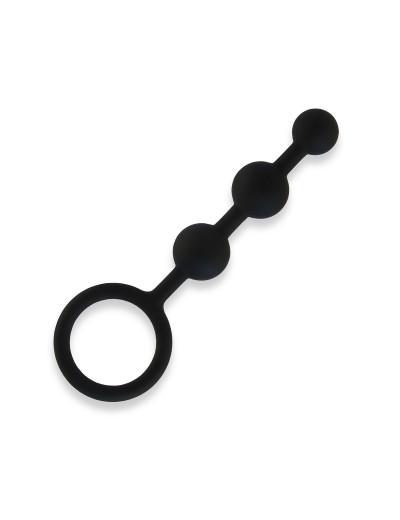 Черные силиконовые анальные бусы Silicone Anal Beads - 14 см.