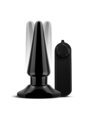 Черная анальная пробка с вибрацией Basic Vibrating Anal Pleaser - 10,2 см.