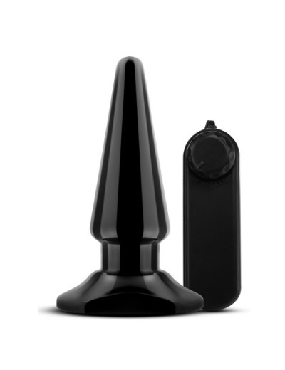 Черная анальная пробка с вибрацией Basic Vibrating Anal Pleaser - 10,2 см.