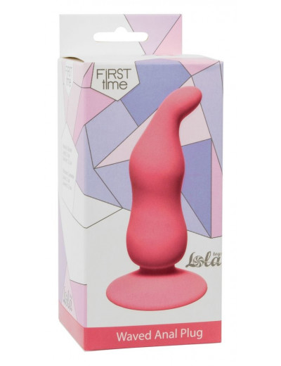 Розовая анальная пробка Waved Anal Plug Pink - 11 см.