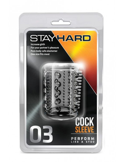 Прозрачная насадка с шипами и шишечками STAY HARD COCK SLEEVE 03 CLEAR