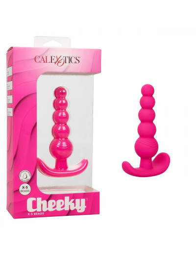 Розовая анальная елочка для ношения Cheeky X-5 Beads - 10,75 см.