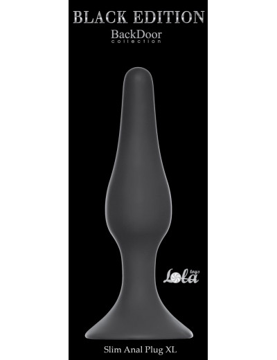 Чёрная анальная пробка Slim Anal Plug XL - 15,5 см.