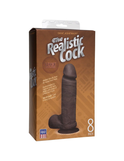 Темнокожий фаллоимитатор The Realistic Cock ULTRASKYN - 20,57 см.