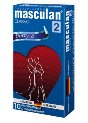 Презервативы Masculan Classic 2 Dotty с пупырышками - 10 шт.