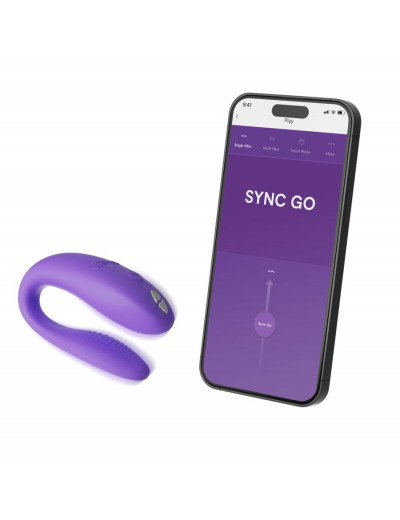 Фиолетовый вибромассажер для пар We-Vibe Sync Go