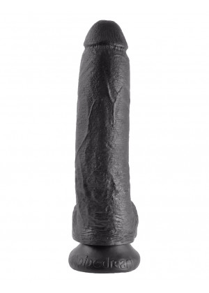 Чёрный фаллоимитатор 9  Cock with Balls - 22,9 см.