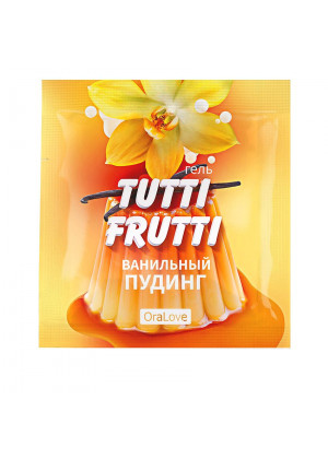 Саше гель-смазки Tutti-frutti со вкусом ванильного пудинга - 4 гр.