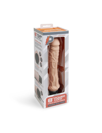 Телесный вибратор-реалистик 8  Girthy Realistic Vibrator - 24,5 см.