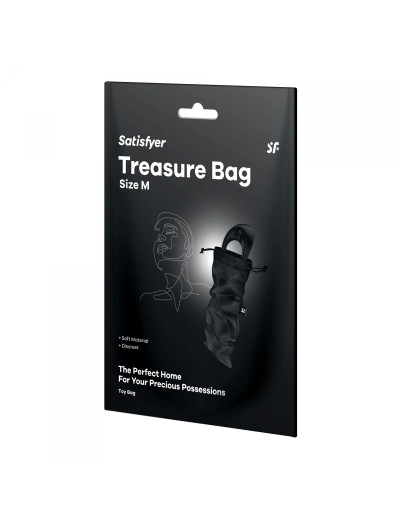 Черный мешочек для хранения игрушек Treasure Bag M