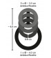 Дымчатая стимулирующая насадка на пенис из 4 колец - 6,5 см.