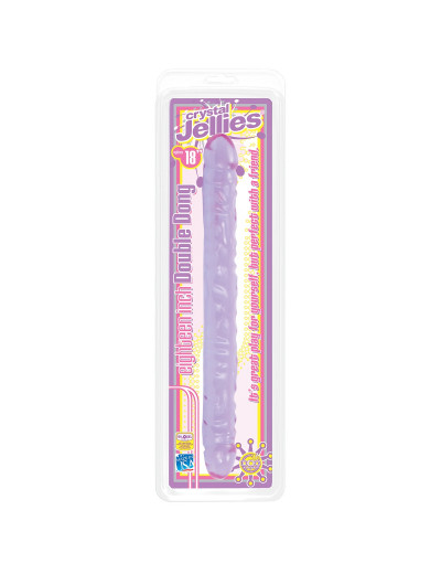 Двухсторонний фиолетовый фаллоимитатор Double Dong Purple Jellie - 46 см.