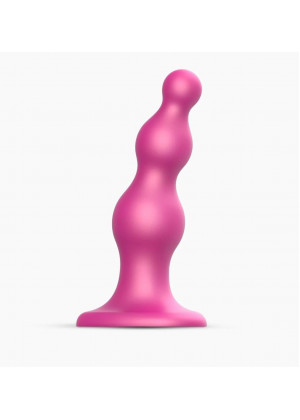 Розовый стимулятор-ёлочка Dildo Plug Beads Framboise Size M - 15 см.