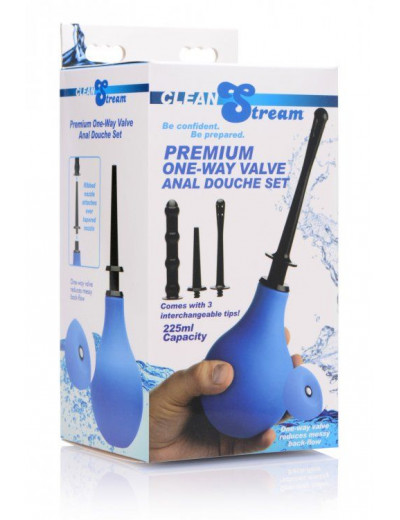 Анальный душ с 3 насадками Premium One-way Valve Anal Douche Set