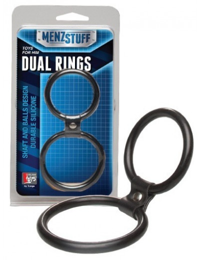 Чёрное двойное эрекционное кольцо Dual Rings Black