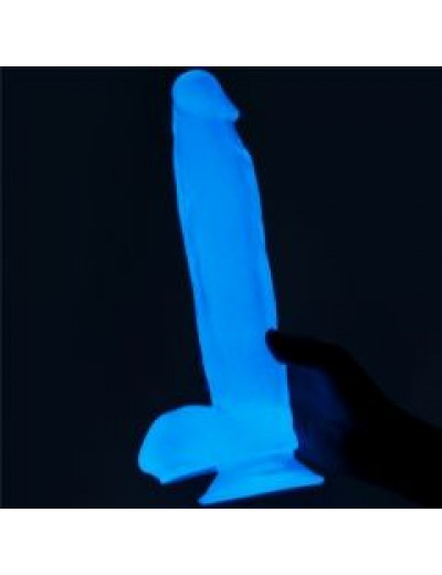 Прозрачный, светящийся в темноте фаллоимитатор Lumino Play Dildo - 21,5 см.