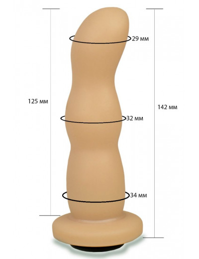 Телесная рельефная насадка Harness - 14,2 см.