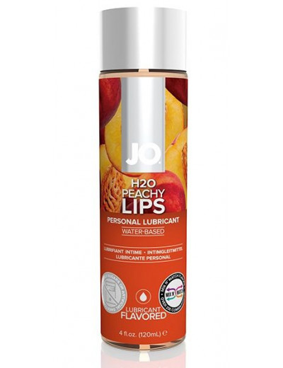 Лубрикант на водной основе с ароматом персика JO Flavored Peachy Lips - 120 мл.