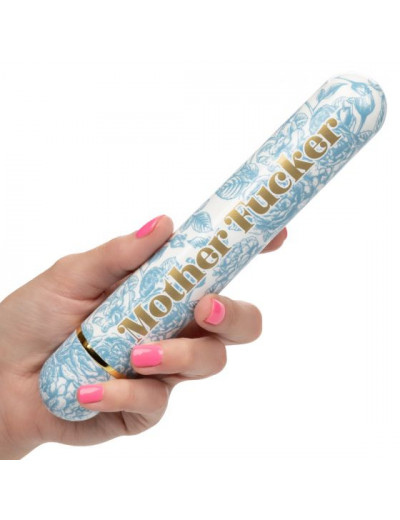 Голубой классический вибратор Naughty Bits Mother Fucker Personal Vibrator - 18 см.