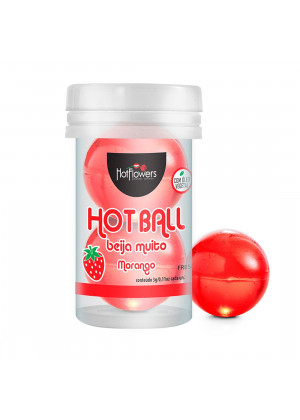 Лубрикант на масляной основе Hot Ball Beija Muito с ароматом клубники (2 шарика по 3 гр.)