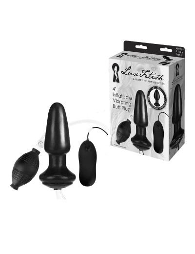 Надувная вибрирующая анальная пробка  Inflatable Vibrating Butt Plug - 10,2 см.