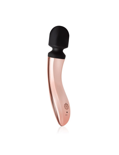 Черно-розовый вибромассажер Nouveau Curve Massager - 21 см.