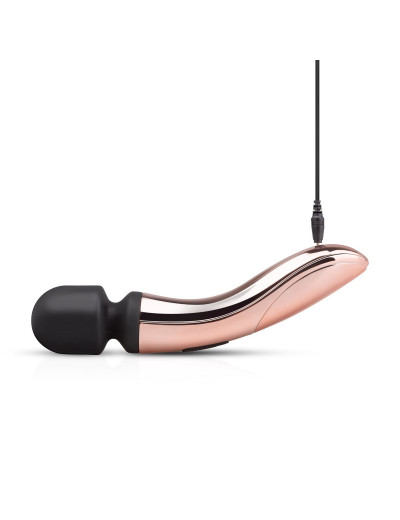 Черно-розовый вибромассажер Nouveau Curve Massager - 21 см.