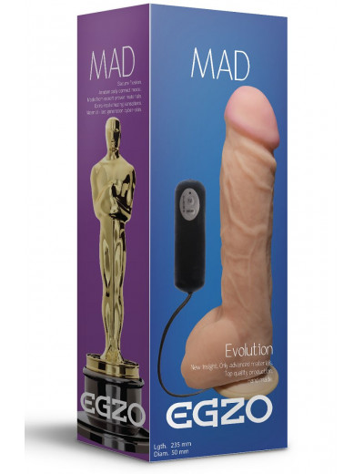 Телесный вибратор-реалистик Mad Oscar - 23,5 см.