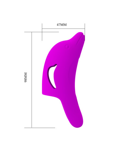 Лиловая вибронасадка на палец Delphini