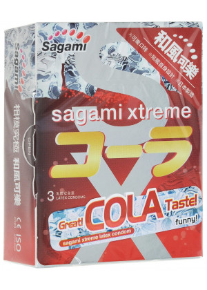 Ароматизированные презервативы Sagami Xtreme Cola  - 3 шт.