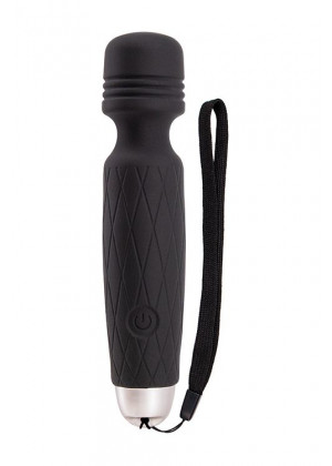 Черный мини-вибромассажер MINI WAND INTENSE POWER - 13,5 см.