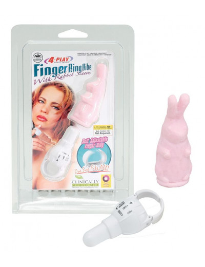 Розовый виброзайчик 4PLAY FINGER RING VIBE RABBIT PINK