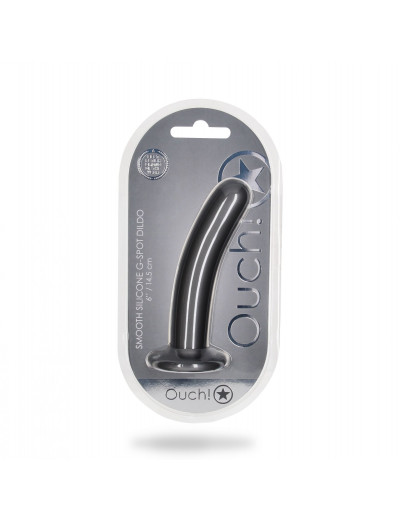 Серый фаллоимитатор Smooth G-Spot - 15 см.