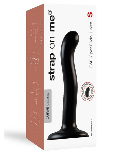 Черный фаллоимитатор-насадка Strap-On-Me P G spot Dildo size S - 16,4 см.