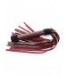 Бордовая плеть Maroon Leather Whip с гладкой ручкой - 45 см.