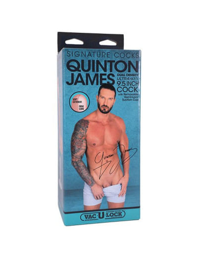 Телесный фаллоимитатор на съемной присоске Quinton James Signature Cocks - 24,1 см.