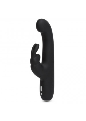 Чёрный вибратор Slimline G-Spot Rechargeable Rabbit Vibrator - 24,1 см.