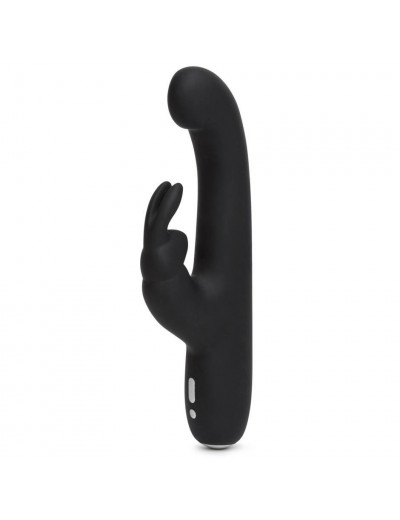 Чёрный вибратор Slimline G-Spot Rechargeable Rabbit Vibrator - 24,1 см.