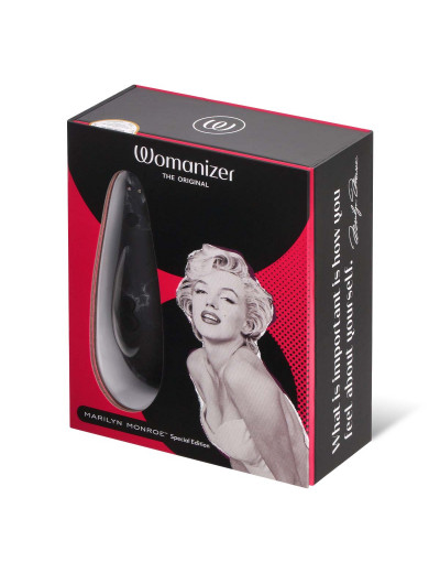 Черный бесконтактный клиторальный стимулятор Womanizer Marilyn Monroe Special Edition