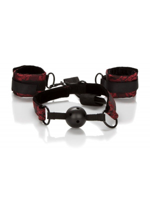 Кляп с наручниками Breathable Ball Gag With Cuffs