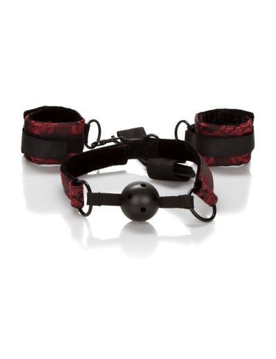 Кляп с наручниками Breathable Ball Gag With Cuffs