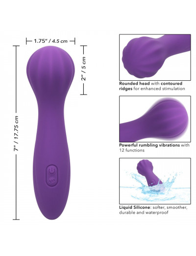 Фиолетовый вибромассажер Stella Liquid Silicone “O” Wand - 17,75 см.