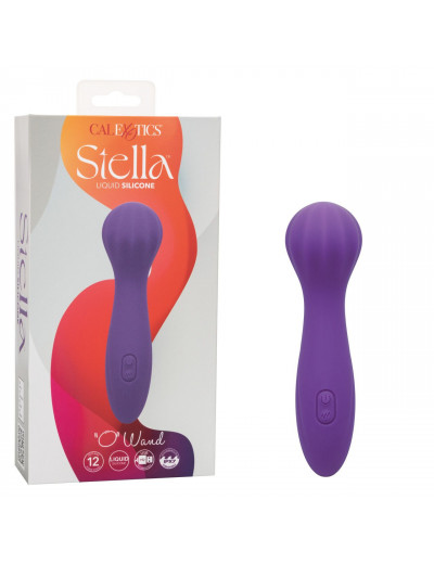 Фиолетовый вибромассажер Stella Liquid Silicone “O” Wand - 17,75 см.