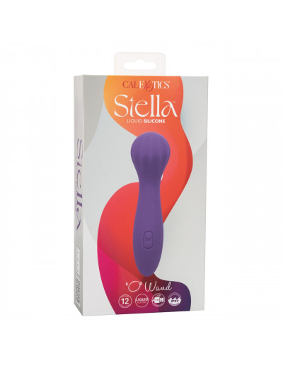 Фиолетовый вибромассажер Stella Liquid Silicone “O” Wand - 17,75 см.