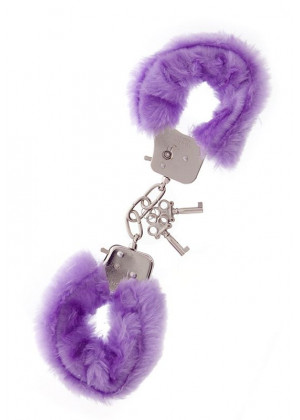 Фиолетовые меховые наручники METAL HANDCUFF WITH PLUSH LAVENDER