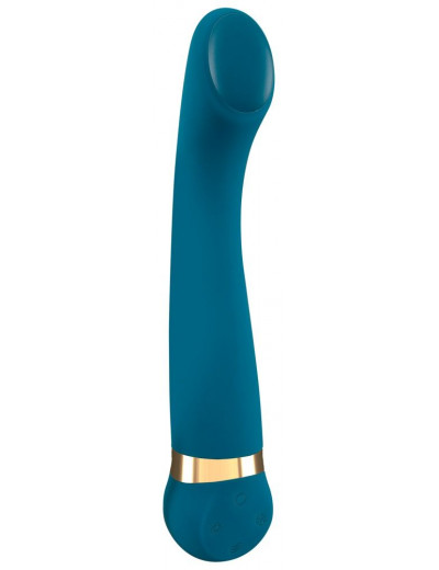 Бирюзовый вибромассажер с температурными режимами Hot n Cold Vibrator - 21,6 см.