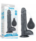 Черный фаллоимитатор-гигант с грушей 10 Squirt Extreme Dildo - 25,5 см.