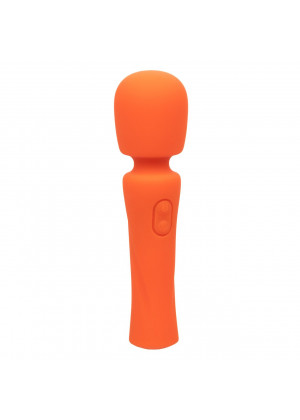 Оранжевый вибромассажер Stella Liquid Silicone Mini Massager - 14,5 см.