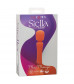 Оранжевый вибромассажер Stella Liquid Silicone Mini Massager - 14,5 см.