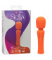 Оранжевый вибромассажер Stella Liquid Silicone Mini Massager - 14,5 см.